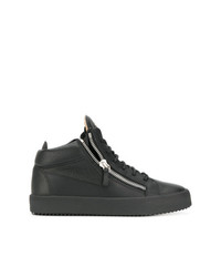 schwarze hohe Sneakers aus Leder von Giuseppe Zanotti Design