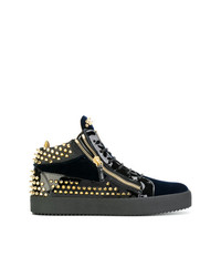 schwarze hohe Sneakers aus Leder von Giuseppe Zanotti Design