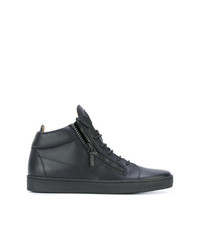 schwarze hohe Sneakers aus Leder von Giuseppe Zanotti Design