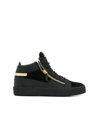 schwarze hohe Sneakers aus Leder von Giuseppe Zanotti Design