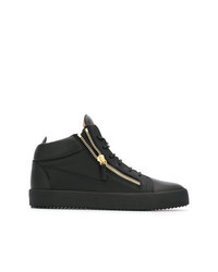 schwarze hohe Sneakers aus Leder von Giuseppe Zanotti Design