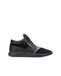 schwarze hohe Sneakers aus Leder von Giuseppe Zanotti Design