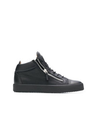 schwarze hohe Sneakers aus Leder von Giuseppe Zanotti Design