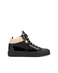 schwarze hohe Sneakers aus Leder von Giuseppe Zanotti Design