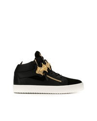 schwarze hohe Sneakers aus Leder von Giuseppe Zanotti Design