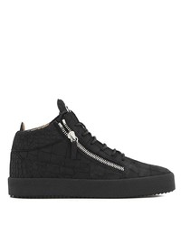 schwarze hohe Sneakers aus Leder von Giuseppe Zanotti