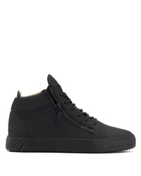 schwarze hohe Sneakers aus Leder von Giuseppe Zanotti