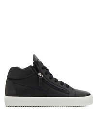 schwarze hohe Sneakers aus Leder von Giuseppe Zanotti