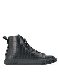 schwarze hohe Sneakers aus Leder von Giuseppe Zanotti