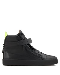 schwarze hohe Sneakers aus Leder von Giuseppe Zanotti