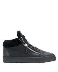 schwarze hohe Sneakers aus Leder von Giuseppe Zanotti