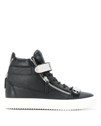 schwarze hohe Sneakers aus Leder von Giuseppe Zanotti