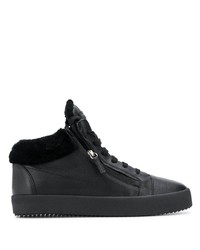 schwarze hohe Sneakers aus Leder von Giuseppe Zanotti