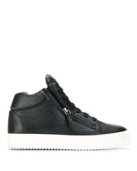 schwarze hohe Sneakers aus Leder von Giuseppe Zanotti