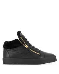 schwarze hohe Sneakers aus Leder von Giuseppe Zanotti