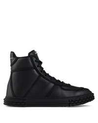 schwarze hohe Sneakers aus Leder von Giuseppe Zanotti