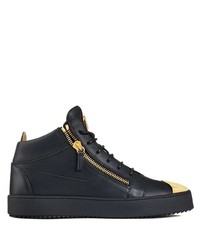 schwarze hohe Sneakers aus Leder von Giuseppe Zanotti