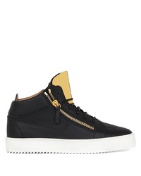 schwarze hohe Sneakers aus Leder von Giuseppe Zanotti