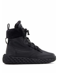 schwarze hohe Sneakers aus Leder von Giuseppe Zanotti