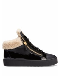 schwarze hohe Sneakers aus Leder von Giuseppe Zanotti