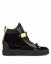 schwarze hohe Sneakers aus Leder von Giuseppe Zanotti