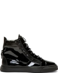 schwarze hohe Sneakers aus Leder von Giuseppe Zanotti