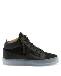 schwarze hohe Sneakers aus Leder von Giuseppe Zanotti