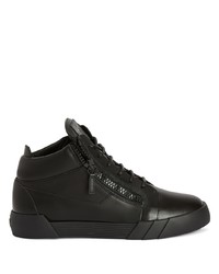 schwarze hohe Sneakers aus Leder von Giuseppe Zanotti