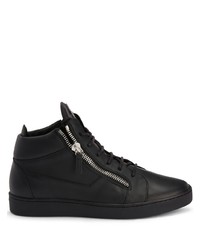 schwarze hohe Sneakers aus Leder von Giuseppe Zanotti