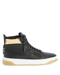 schwarze hohe Sneakers aus Leder von Giuseppe Zanotti