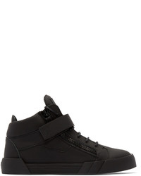 schwarze hohe Sneakers aus Leder von Giuseppe Zanotti