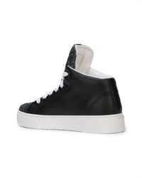 schwarze hohe Sneakers aus Leder von Miu Miu