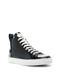 schwarze hohe Sneakers aus Leder von Moschino