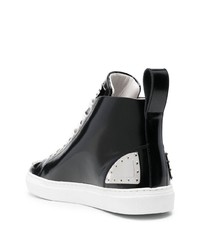 schwarze hohe Sneakers aus Leder von Moschino