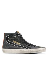 schwarze hohe Sneakers aus Leder von Golden Goose