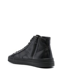 schwarze hohe Sneakers aus Leder von Santoni