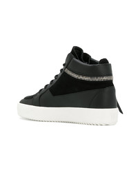 schwarze hohe Sneakers aus Leder von Giuseppe Zanotti Design