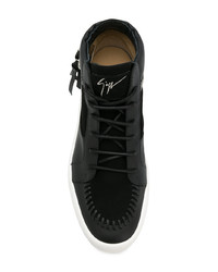 schwarze hohe Sneakers aus Leder von Giuseppe Zanotti Design