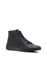 schwarze hohe Sneakers aus Leder von BOSS