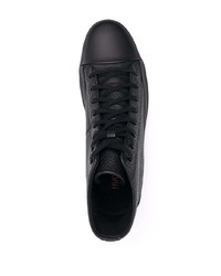 schwarze hohe Sneakers aus Leder von BOSS