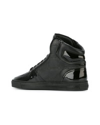 schwarze hohe Sneakers aus Leder von Versace