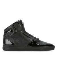 schwarze hohe Sneakers aus Leder von Versace