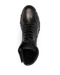 schwarze hohe Sneakers aus Leder von Versace