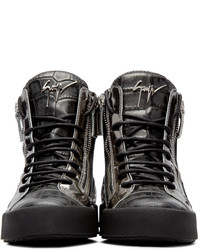 schwarze hohe Sneakers aus Leder von Giuseppe Zanotti