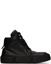 schwarze hohe Sneakers aus Leder von Guidi