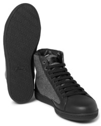 schwarze hohe Sneakers aus Leder von Brioni