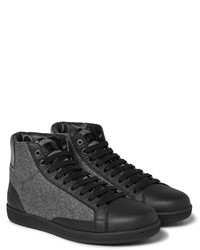 schwarze hohe Sneakers aus Leder von Brioni