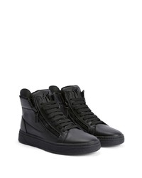 schwarze hohe Sneakers aus Leder von Giuseppe Zanotti