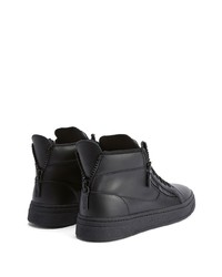 schwarze hohe Sneakers aus Leder von Giuseppe Zanotti