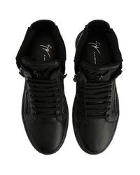 schwarze hohe Sneakers aus Leder von Giuseppe Zanotti